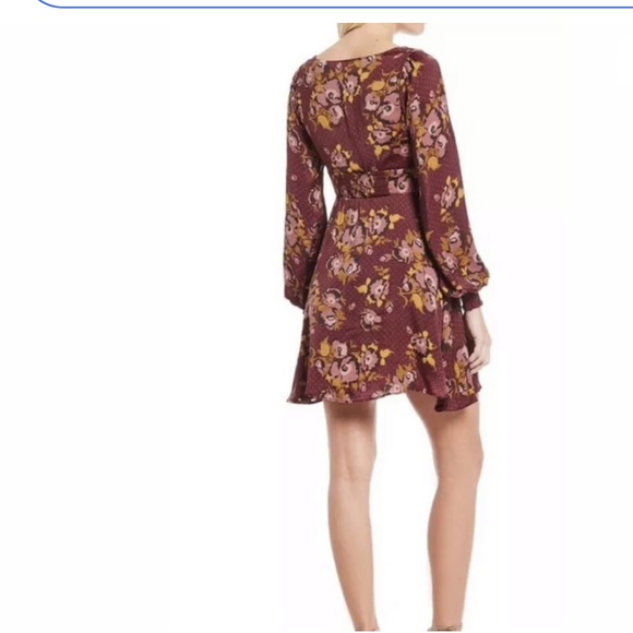 Free People Mini Dress Size 6 Burgundy - Picture 4 of 8